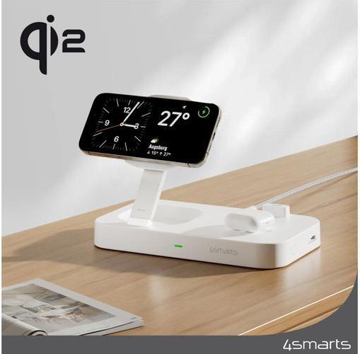 Productafbeelding 4smarts Qi2 laadstation Trident wit (25 W)