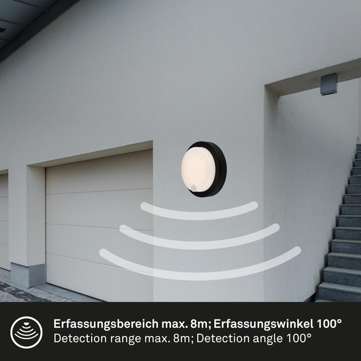 Produktbild Briloner Akku LED Aussenwandleuchte,Sensor,schwarz,LED/4W (700 lm, IP44)