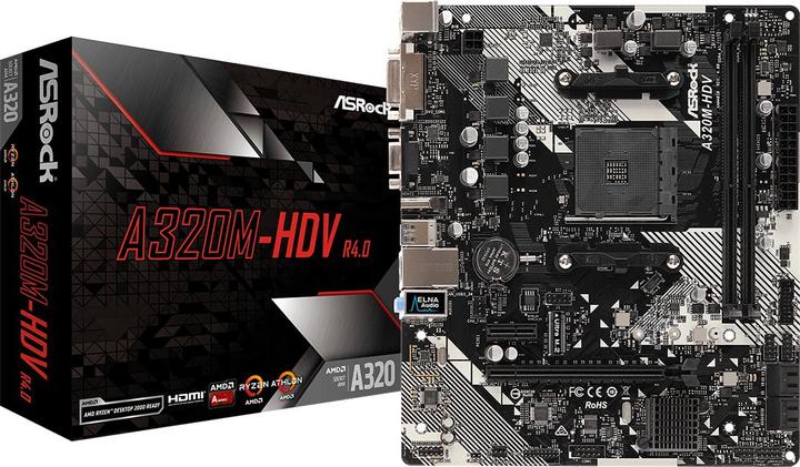 Produktbild AsRock A320M-HDV R4.0 (AM4, AMD A320, mATX)