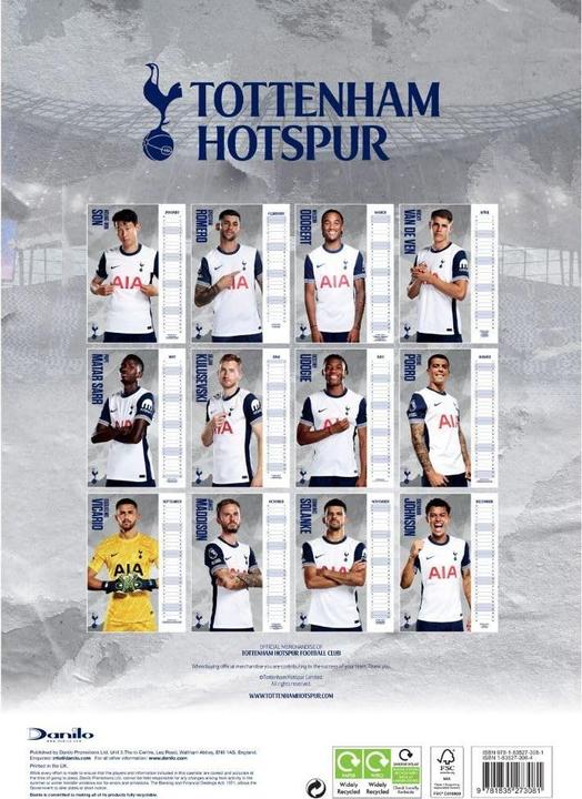 Actual product image Tottenham Hotspur FC 2025 A3 Wall Calendar (A3, Hardcover, German)