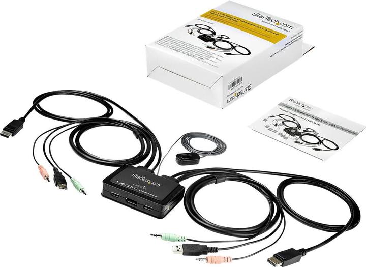 Actual product image StarTech .com SV211DPUA4K USB DisplayPort KVM Switch (Supports 3.5mm audio, DisplayPort 1.2, USB-powered