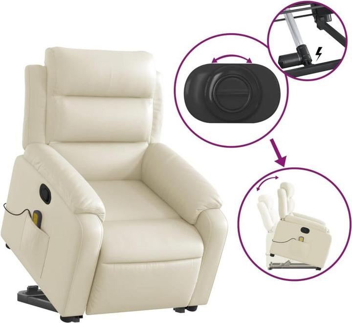 Actual product image VidaXL Massage chair with stand-up aid imitation leather