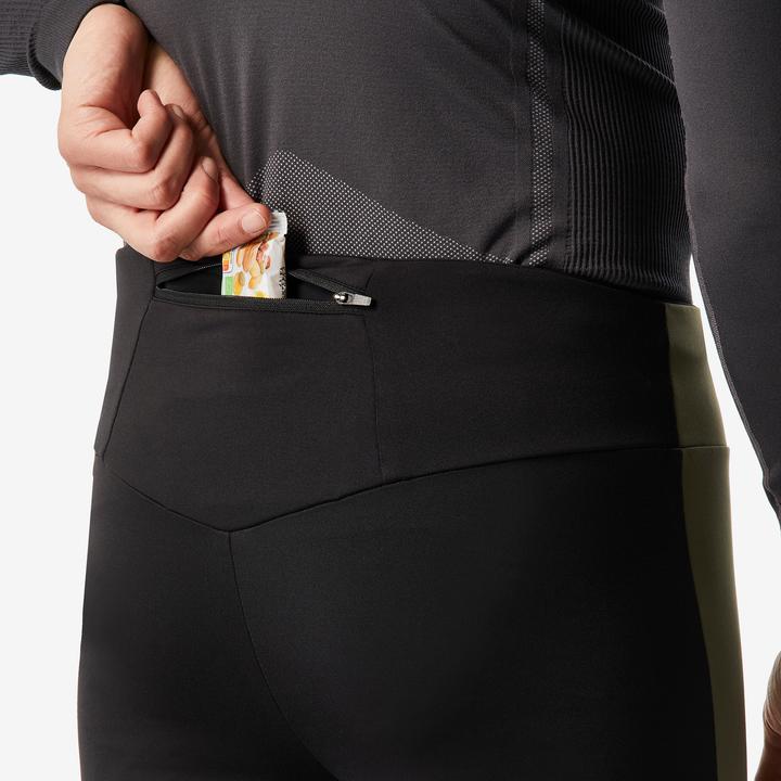 Produktbild Wedze Langlaufhose Tights Herren winddicht - 500 schwarz/khaki (W34/L34)