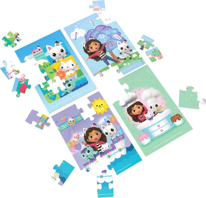 Productafbeelding Spin Master Gabby's Poppenhuis, Coffret de 4 puzzels en bois de 12, 16, 20 et 24 pièces, puzzels voor kinderen (24 onderdelen)
