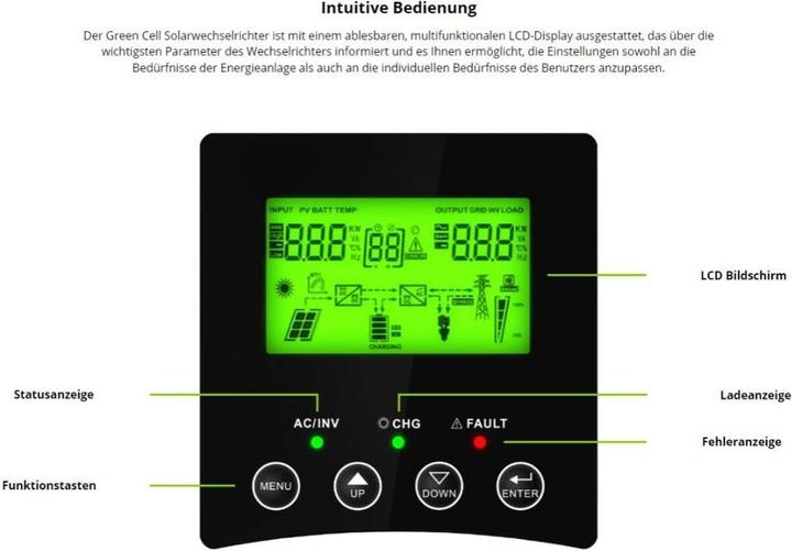 Image du produit GreenCell Solar Inverter & MPPT Charger - 230VAC - 3000VA/3000W Pure Sine Wave