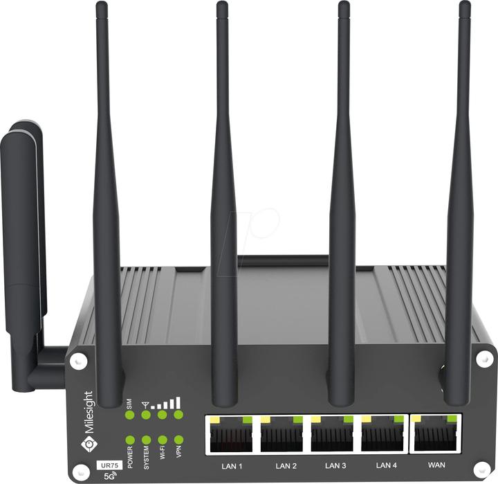 Produktbild Milesight IoT Ind. Cellular Router UR75 5G GPS Wi-Fi