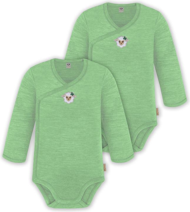 Actual product image Normani 2-pack double pack baby bodysuit merino wrap bodysuit long sleeve - 9343 (50)
