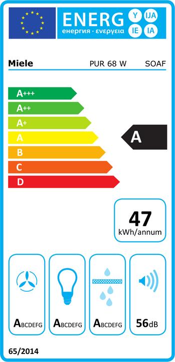 Energie-Label Miele PUR 68 W (Wandhaube)