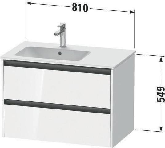 Actual product image Duravit Vanity unit Ketho.2 810x549x480mm white high gloss (81 x 48 x 55 cm)