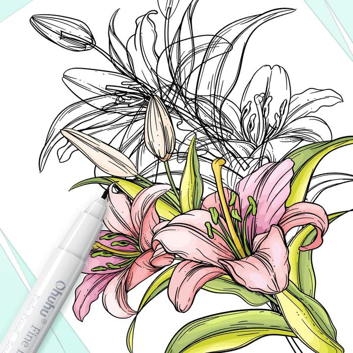 Produktbild Ohuhu Fineliner-Zeichenstifte (Mehrfarbig, 8 x)