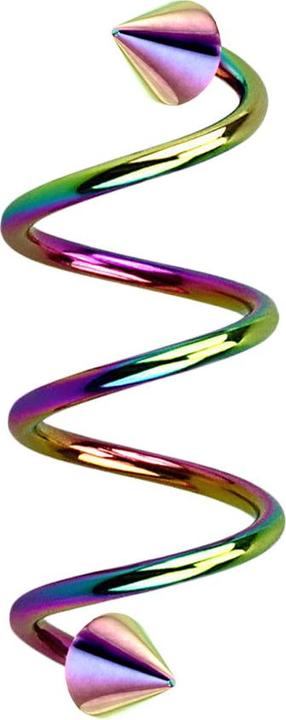 Star Piercing Micro Spirale farbig mit zwei Cones (ohne Messing, Chirurgenstahl 316L)