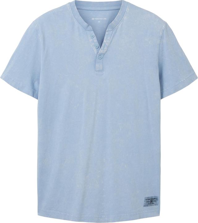Tom Tailor T-Shirt Kurzarmshirt mit Henley-Ausschnitt und ausgewaschener Optik