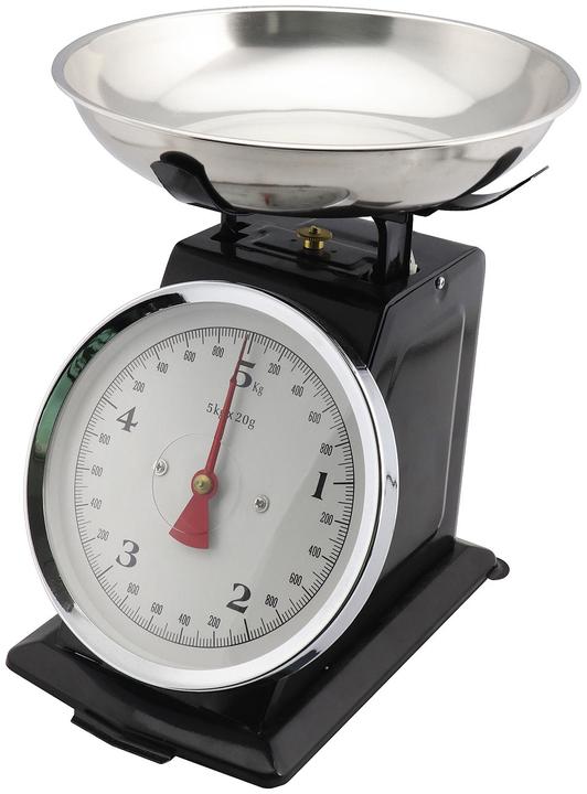 Produktbild Rosenstein & Söhne Analoge Retro-Küchenwaage bis 5 kg mit Tara-Funktion, schwarz, Metall