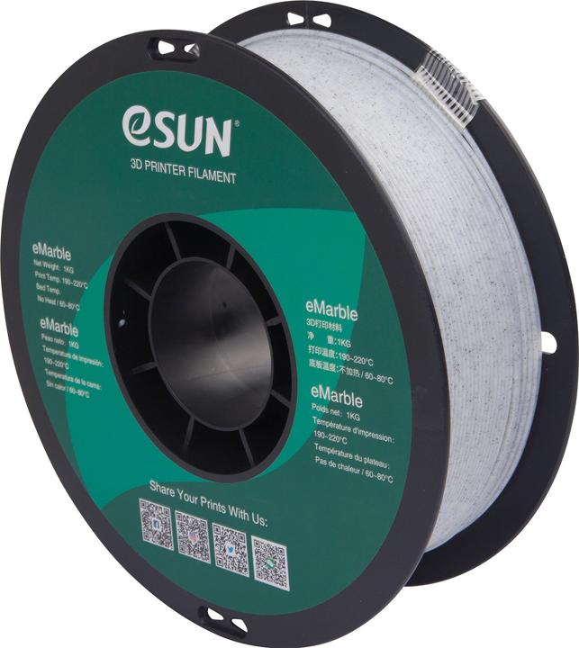 Actual product image eSUN EMARBLE 1,75mm NATURAL 1kg (PLA+, 1.75 mm, 1000 g, Transparent)