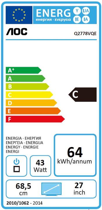 Energy Label AOC Q2778vqe (2560 x 1440 pixels, 27")