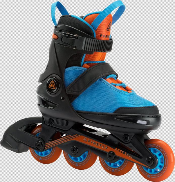 Actual product image Firefly Kids inline skate 510 Boy (size: 37.0-40.0 (wheels 76 mm), 901 black/blue/or (37)