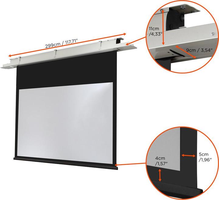Produktbild Celexon Expert - Leinwand - Deckenmontage - motorisiert - 230 V - 330 cm (130") (16:10)