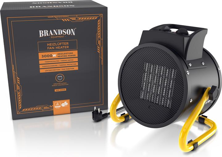 Actual product image Brandson Fan heater 3000 Watt, Fan heater 3 kW, Ceramic electric fan heater for construction site, Ceramic (3000 W)