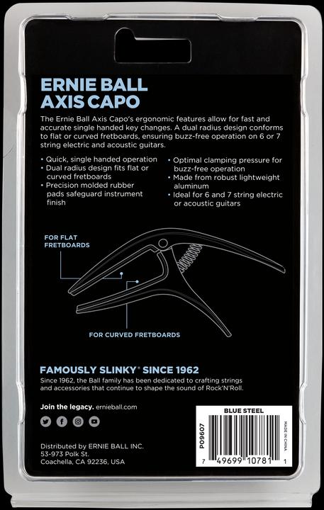 Immagine prodotto Ernie Ball Capo, Capo Axis, Acciaio blu (Capo)