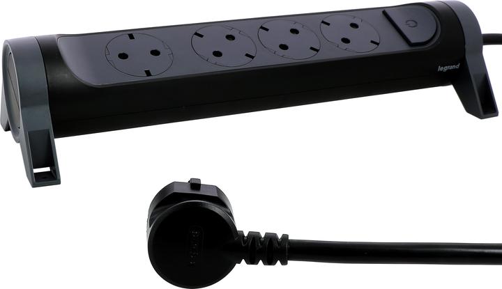 Image du produit Legrand Multiprise pivotante 4x prise, 3m de câble noir 694537 (4 x, CEE7, 3 m)