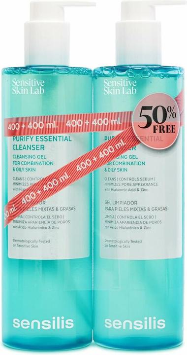 Actual product image Sensilis Purify Essential Face Cleansing Gel 400ml - Pack of 2 (Gel, 400 ml)