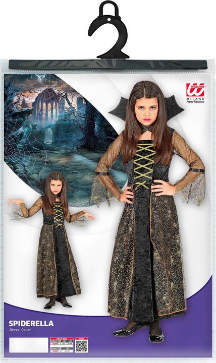 Actual product image Widmann Spiderella Costume: Dress And Collar (134, 140)