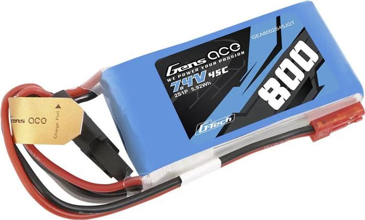 Immagine prodotto Gens Ace Batteria Lipo G-Tech 800mah 7,4V 45C 2S1P (7.40 V, 800 mAh)