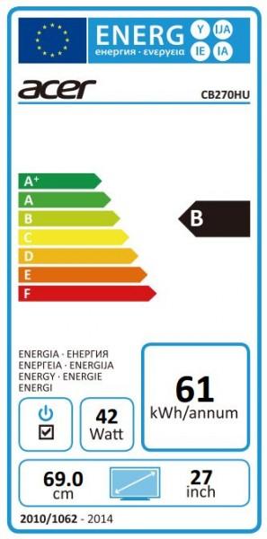 Energie-Label Acer Cb270hu (2560 x 1440 Pixel, 27.01")
