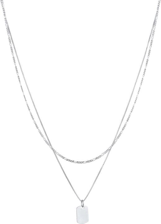 Produktbild Kuzzoi Halskette Herren Layer Figaro Venezianer Platte 925 Silber (925er Sterling Silber, 50 - 55 cm)