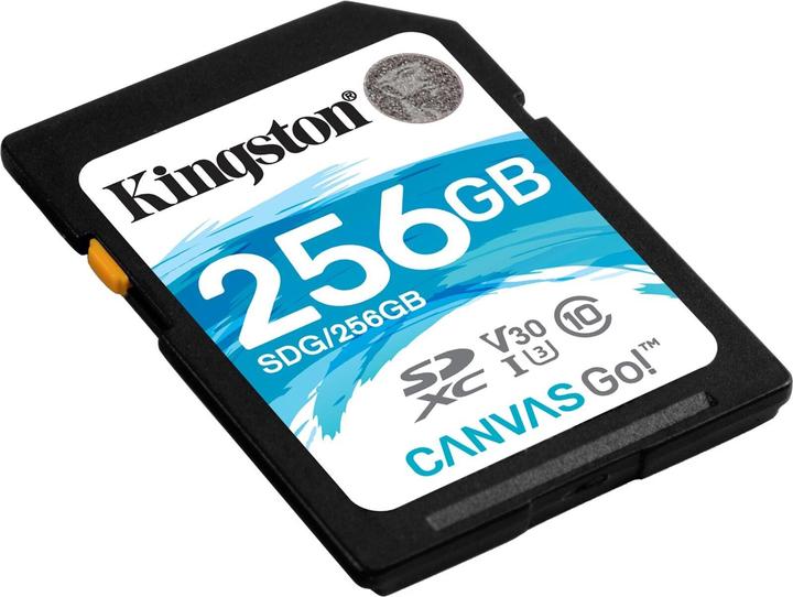 Actual product image Kingston Canvas Go! SDXC Card (256 GB, SDXC, U3, UHS-I)