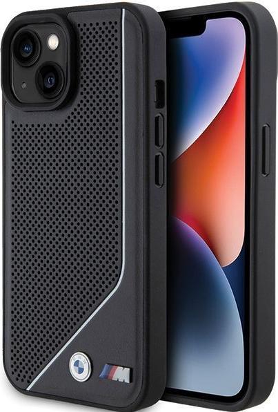 Productafbeelding BMW BMHMP15S23PUCPK iPhone 15 / 14 / 13 6,1" czarny/zwarte hardcase Geperforeerde Twisted Line MagSafe (Apple iPhone 15)