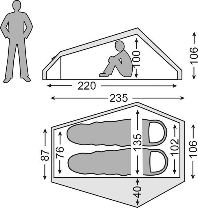 Produktbild Nordisk Telemark 2 Light Weight Tent (Tunnelzelt, 0.95 kg, 2 Personen)