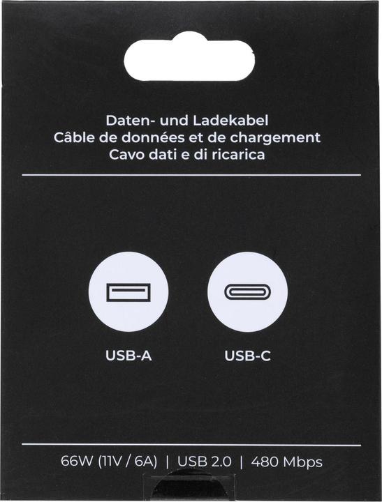 Produktbild Onit USB 2.0-Kabel USB A - USB C 0.5 m, Schwarz (0.50 m, USB 2.0)
