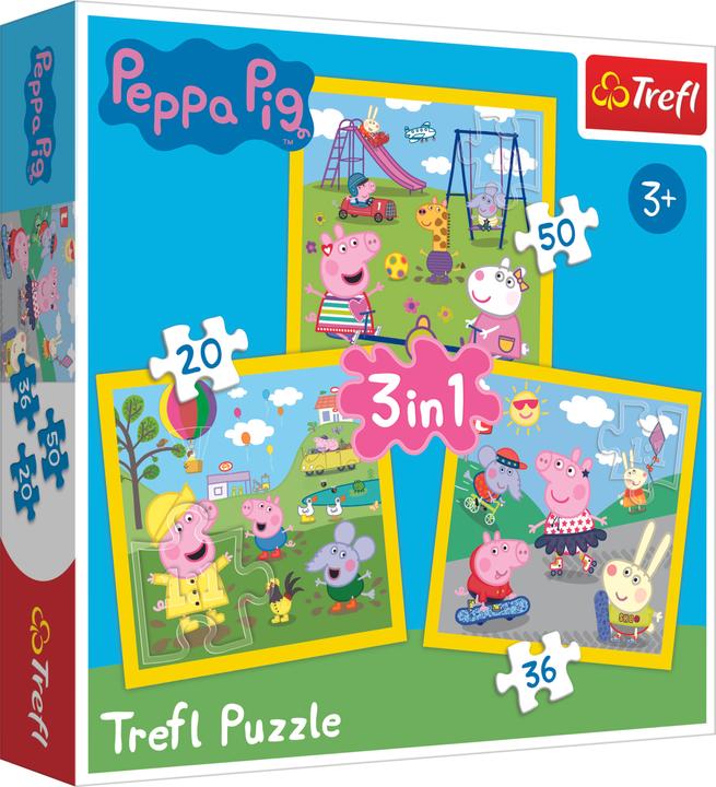 Actual product image Trefl 3 in 1 Puzzle Peppa Pig 20/36/50T (106 pieces)