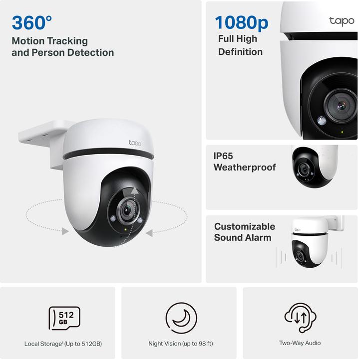 Produktbild TP-Link Tapo C500 FHD 360° Outdoor Kamera MicroSD (1920 x 1080 Pixels)