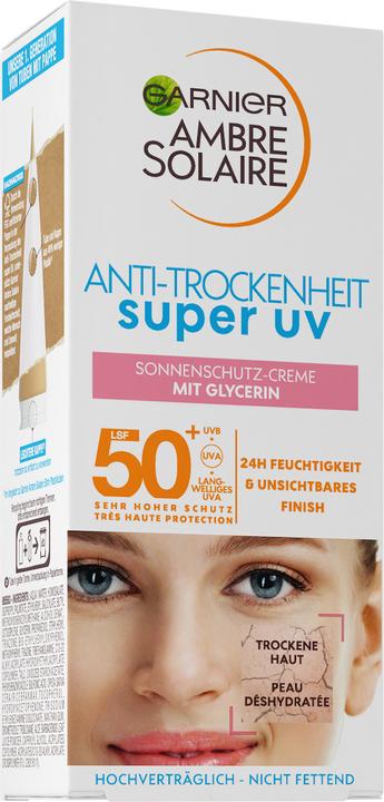 Garnier Ambre Solaire Sensitive expert+ Anti-Dryness Super UV (Sonnencreme, SPF 50+, 50 ml, 70 g)