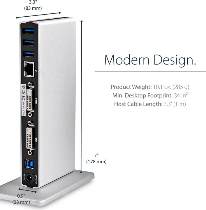 Actual product image StarTech USB 3.0 Laptop Docking Station (USB-B, 5 Ports)