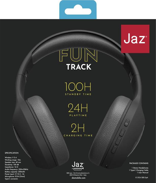 Produktbild JAZ FUN TRACK kabellose Kopfhörer in Kooperation mit MTV (ANC, 100 h, Kabellos, Kabelgebunden)
