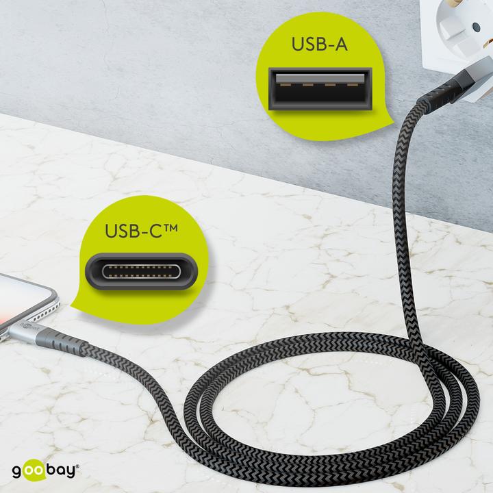 Produktbild Goobay USB A — USB C (2 m, USB 2.0)