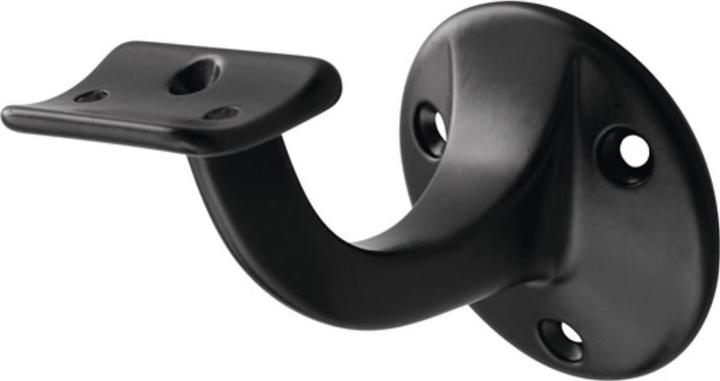 Hermeta Handlaufträger 3500 Aluminium kunststoffbeschichtet schwarz Durchmesser Wandplatte 56 mm gewölbte... (Aluminium)