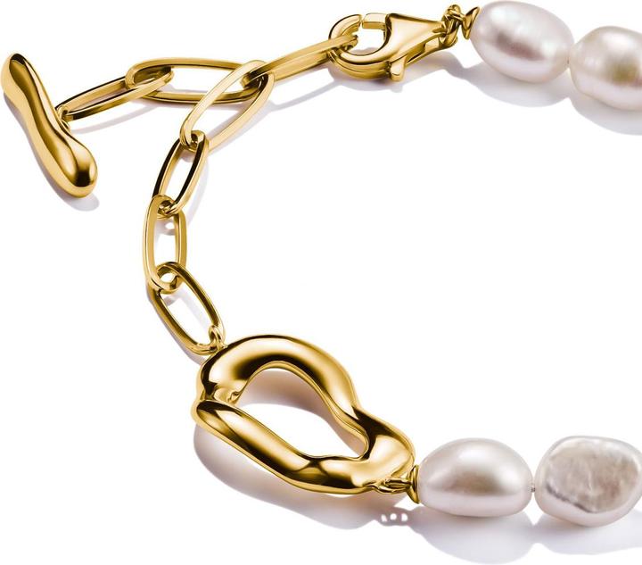 Immagine prodotto Thomas Sabo Perlenarmband Natural Beauty vergoldet (19 cm, Perla coltivata in acqua dolce, Argento 925)