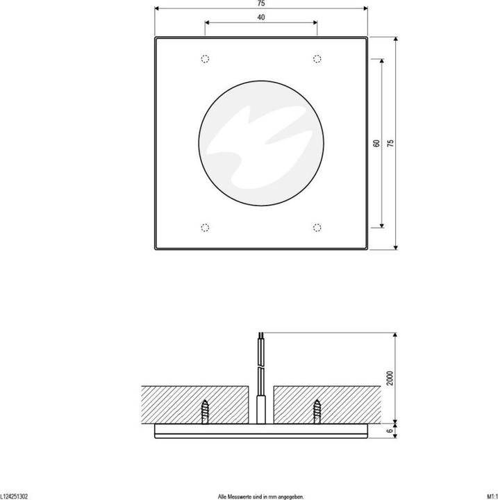 Actual product image EVN LED recessed/attached luminaire (100 lm, IP20)