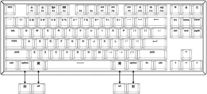 Produktbild Keychron K8 (US, Kabelgebunden, Kabellos)