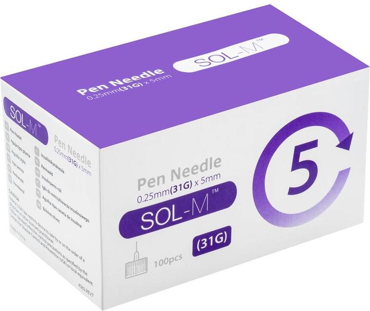 Sol-m Pen Nadel 31G 0.25mmx5mm 100 Stk (Pen Nadeln + Einmalkanülen)