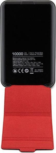 Produktbild Ferrari Powerbank Bezprzewodowy 15W FEPB10MSPLEK 10000 mAh z funkcją standu czarny/black Metal Logo (10000 mAh, 15 W)