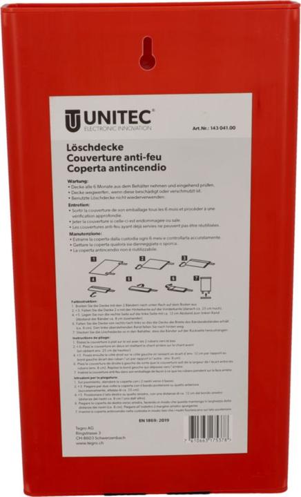 Immagine prodotto Unitec Coperta antincendio 100 x 100cm