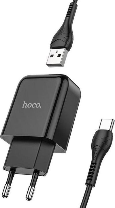 Image du produit Hoco Adapter travel charger USB A + cable USB A to Type C 2.1A N2 black (2.10 W)