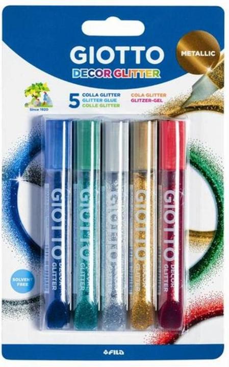 Produktbild Giotto Glitzerstifte Glitterglue Metallix (Mehrfarbig, 5 x)