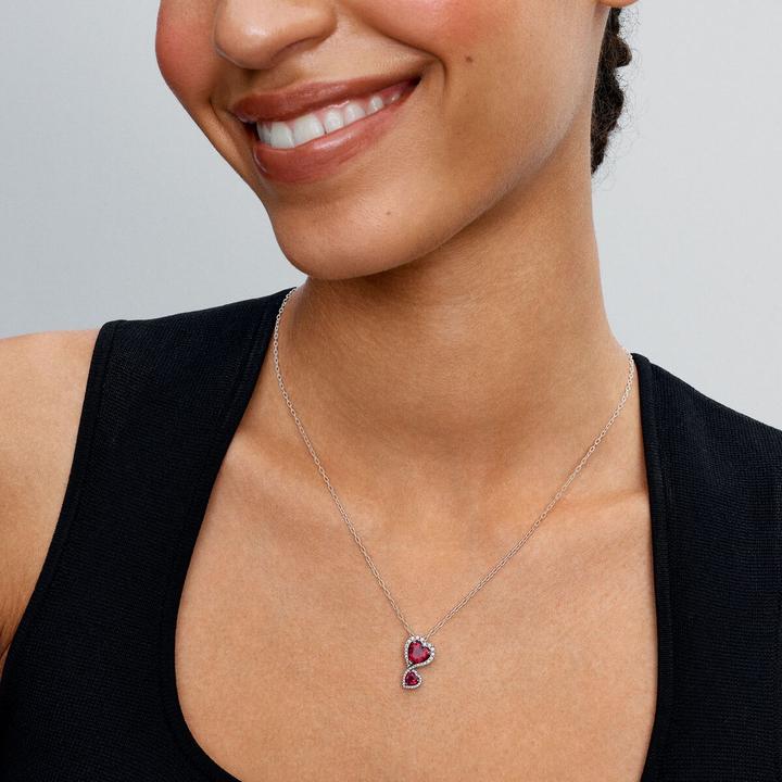 Immagine prodotto Pandora Necklace with Pendant Red Halo Heart (Argento 925, 60 cm)
