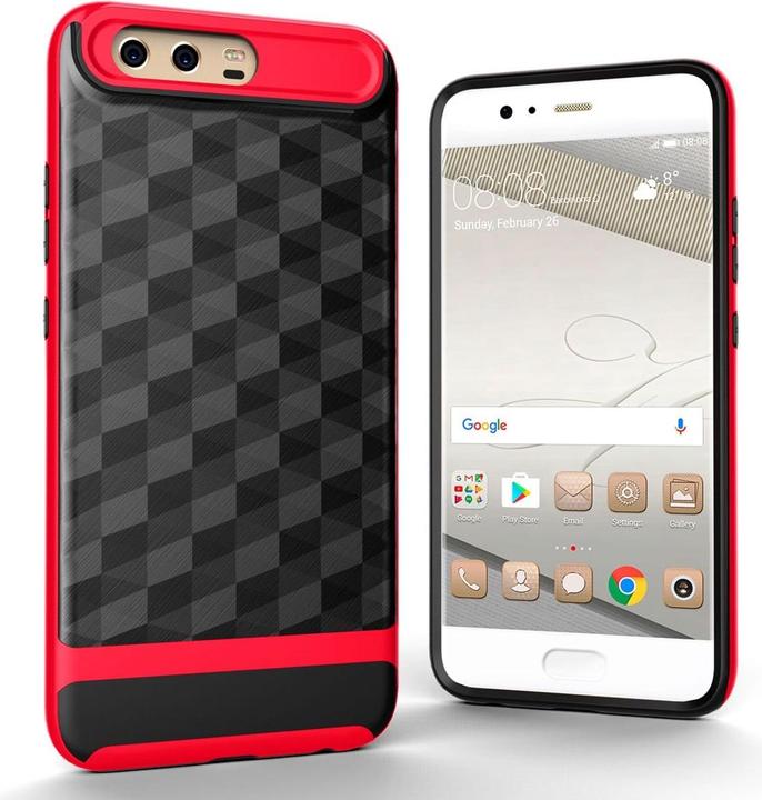 Produktbild König Design Huawei P10 Hülle Case Handy Cover Schutz Tasche Schutzhülle Bumper Schale Rot (Haier P10)